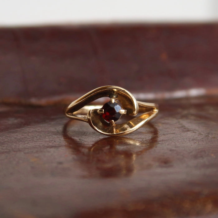 Garnet Twist Ring