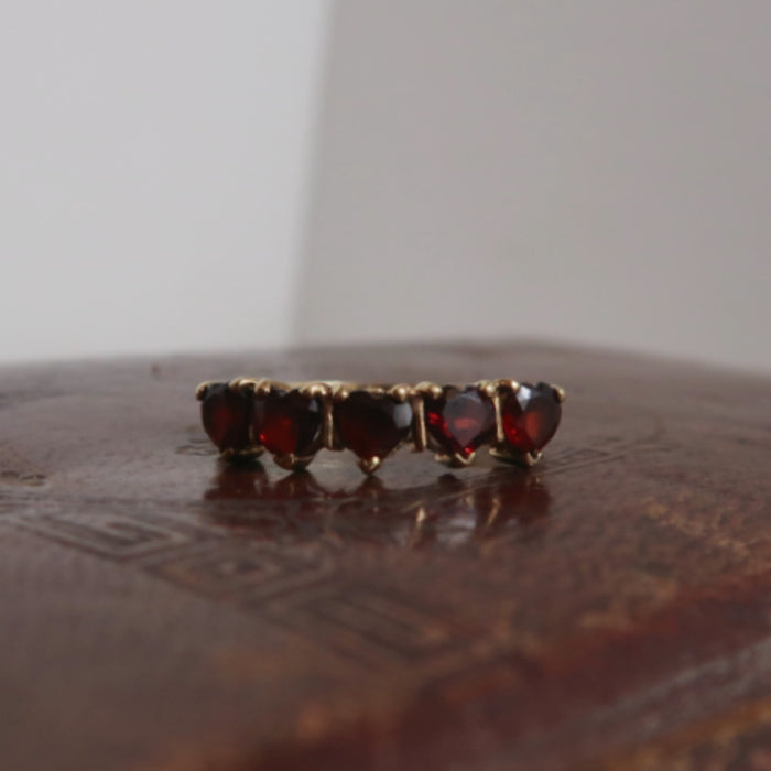 Garnet Heart Ring