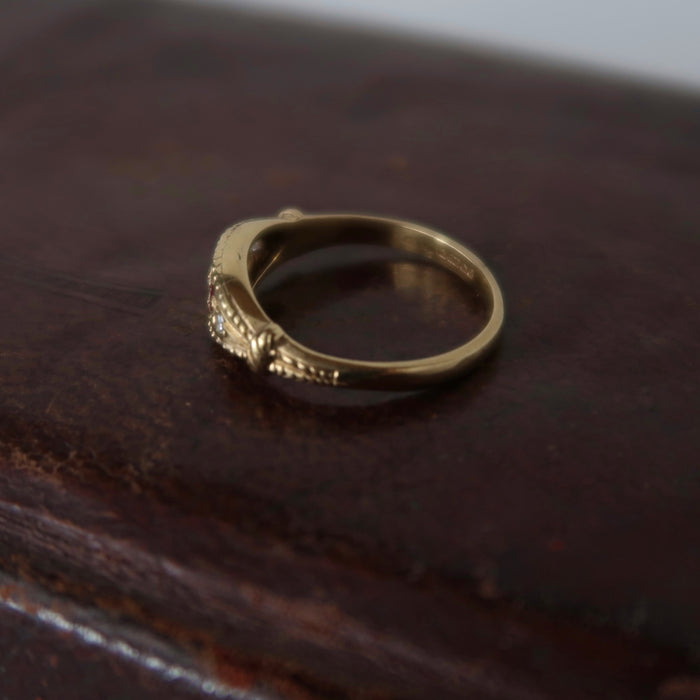 Milgrain-detail channel-set CZ Ring (1989)