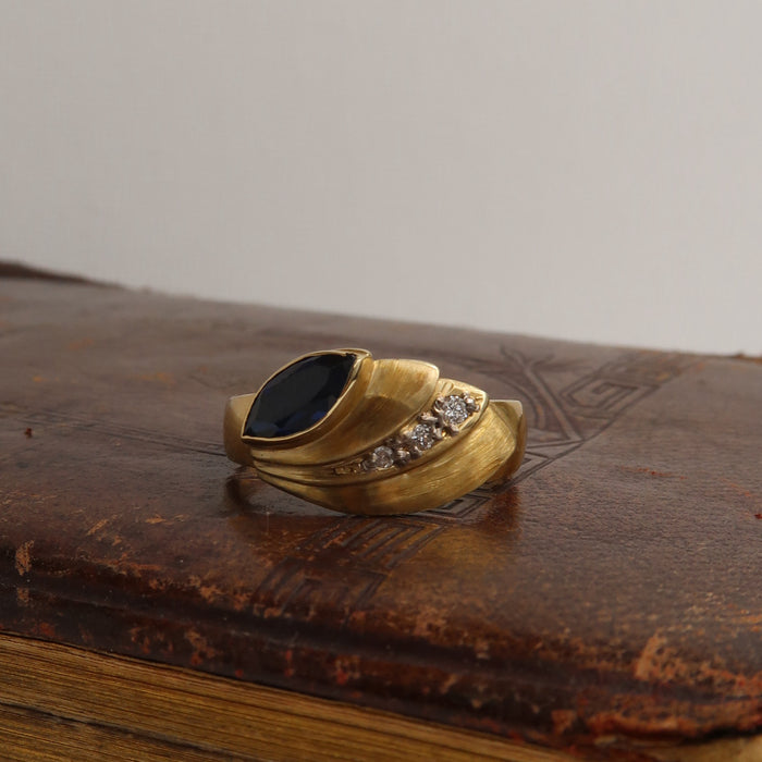 Sapphire and Diamond Brushed Ring (1989)
