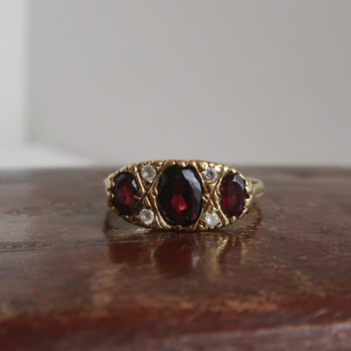 Garnet Boat Ring