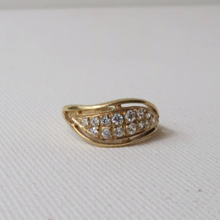 Wave CZ Ring