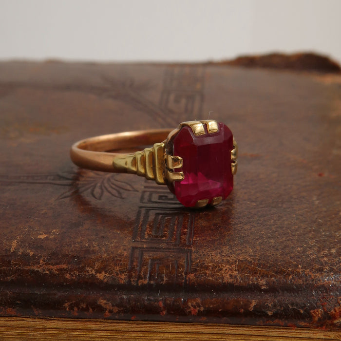 Rubellite Double Claw Ring