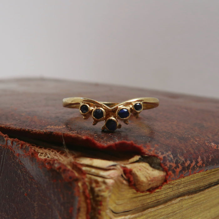 Sapphire Wishbone Ring