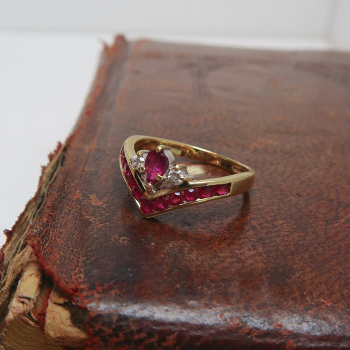 Ruby Wishbone Ring