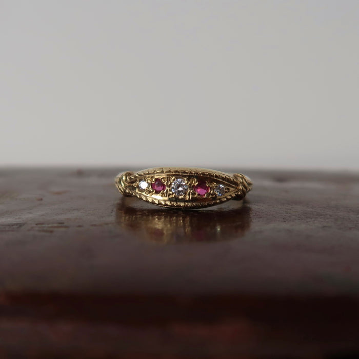 Milgrain-detail channel-set CZ Ring (1989)