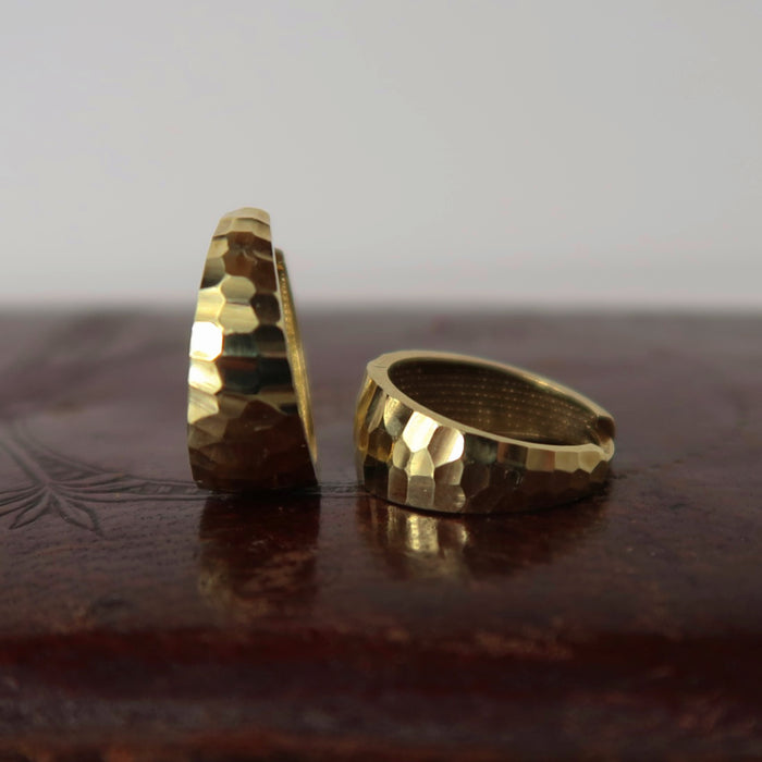 Textured Huggie Hoops