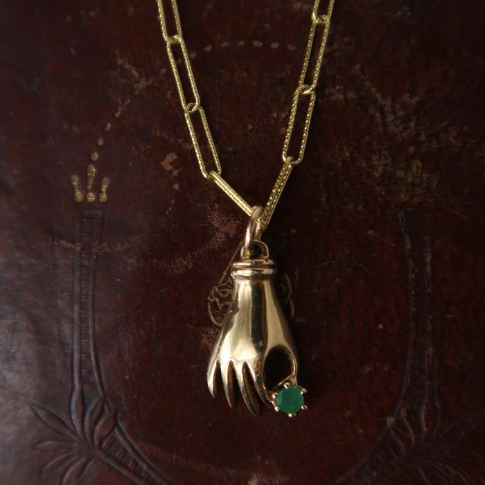 Emerald Hand Pendant