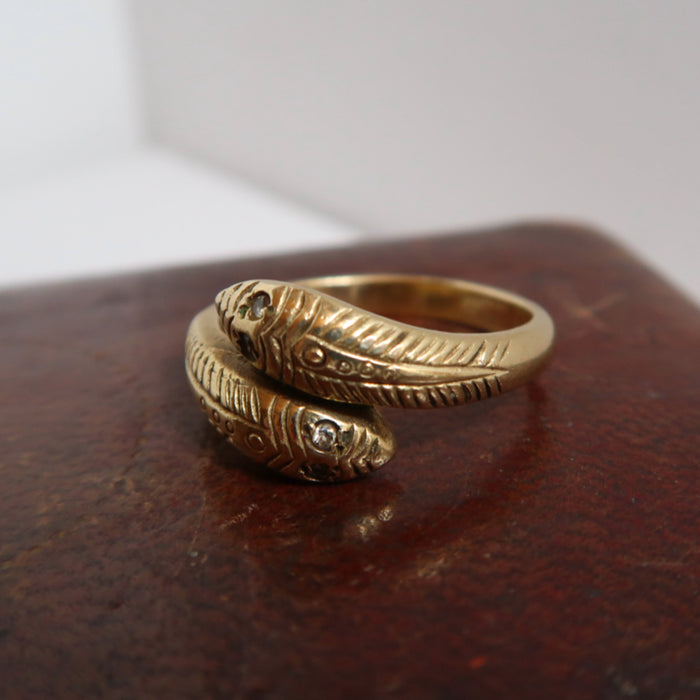 Heavy Double Serpent Ring (Large Size)