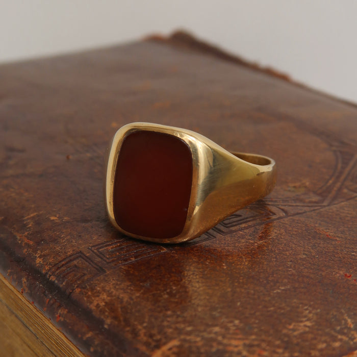 Chunky Red Carnelian Signet Ring (1973)