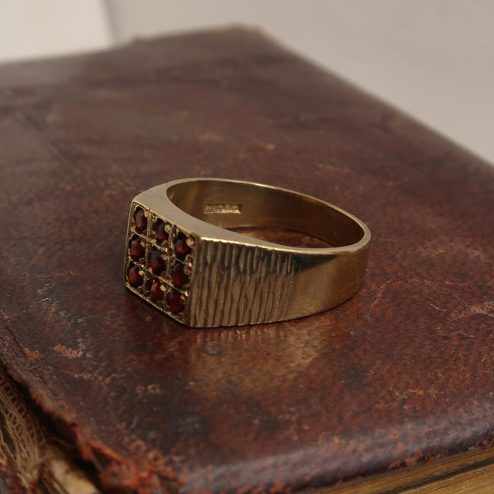 Square Cluster Garnet Ring (1998)
