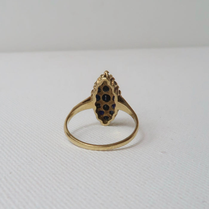 Marquise Cluster Sapphire Ring