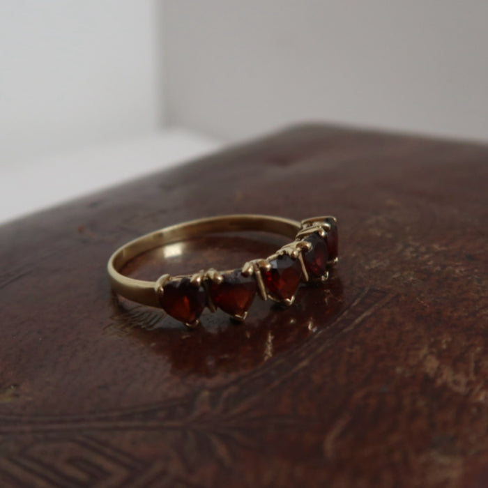 Garnet Heart Ring