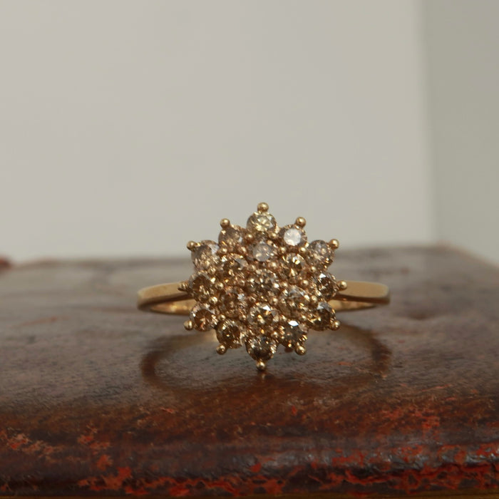 Champagne Quartz Cluster Ring