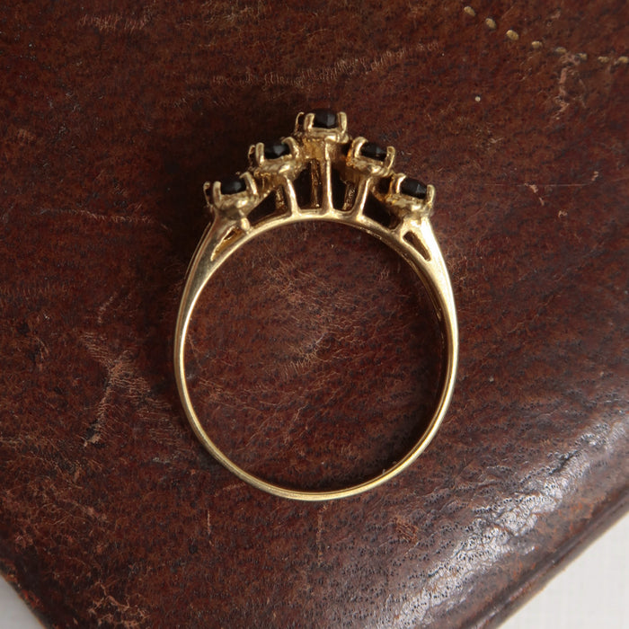 Garnet 5 Stone Ring