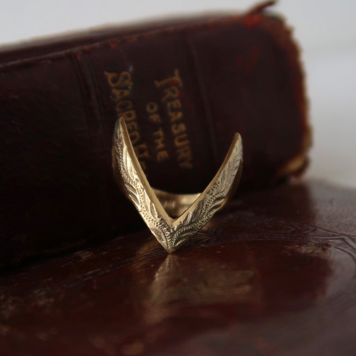 Structural Deep V Engraved Ring