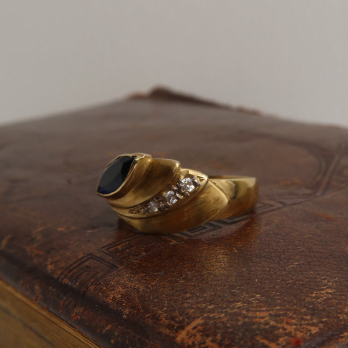 Sapphire and Diamond Brushed Ring (1989)