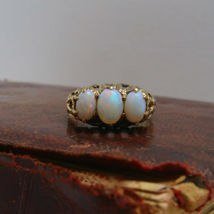 High Set Openwork Opal Ring