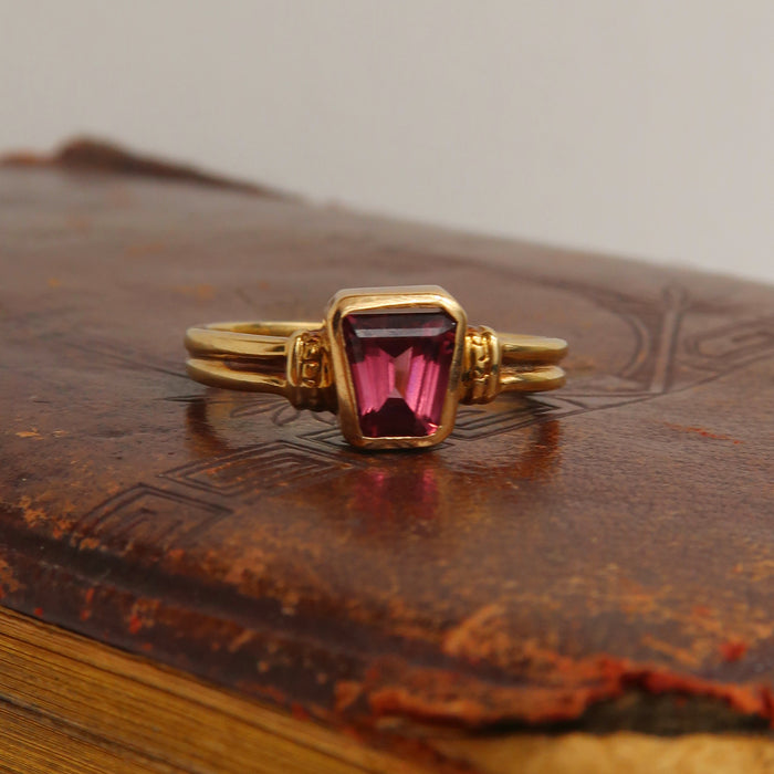 Rubellite Double Band Ring