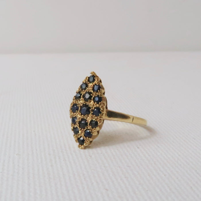 Marquise Cluster Sapphire Ring