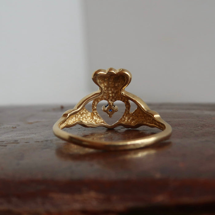 Dainty Sapphire Claddagh Ring