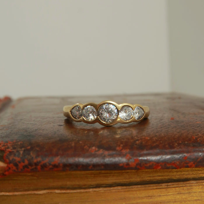 5 Stone Bezel Set Ring