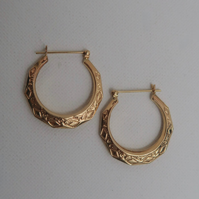 9ct Patterned Hoops