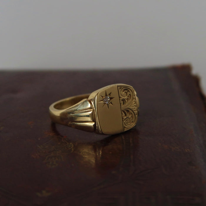 Chunky Diamond Signet