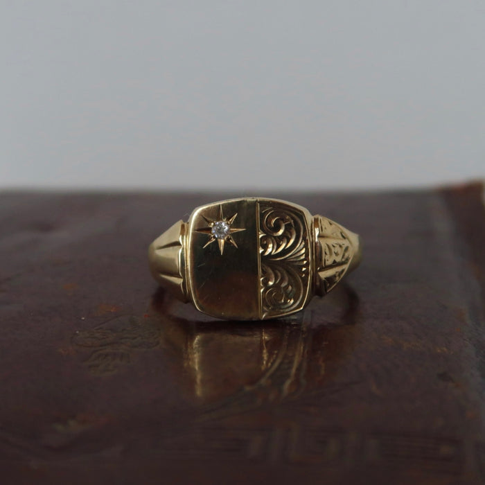 Chunky Diamond Signet