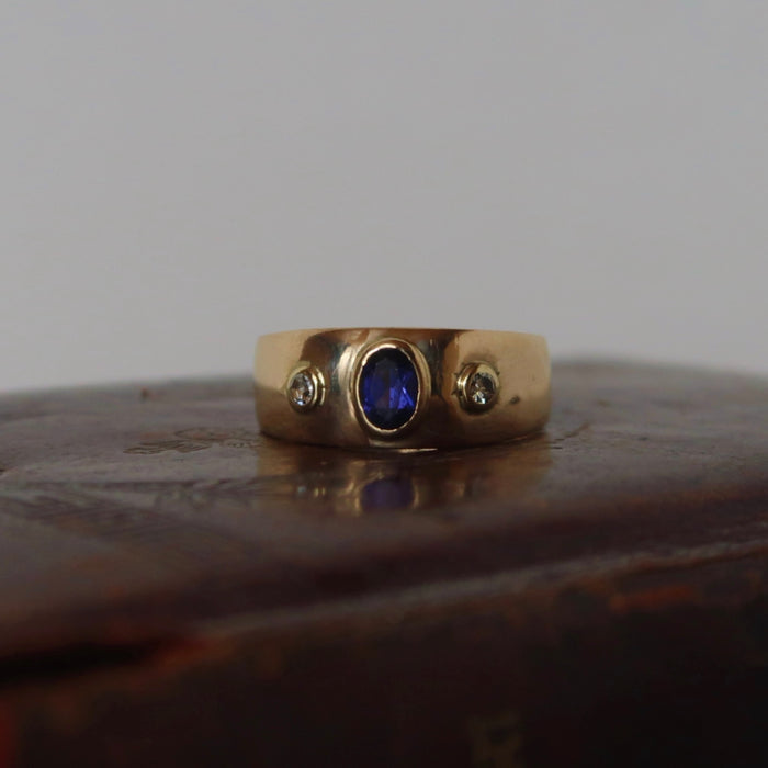 Iolite & Diamond Chunky Ring