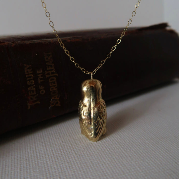 Owl Pendant With Ruby Eyes