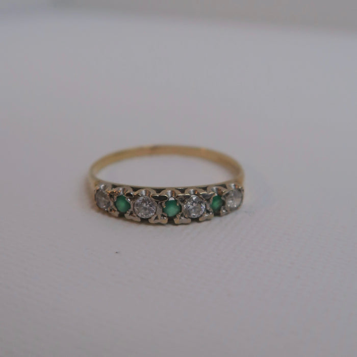 Emerald & CZ Ring