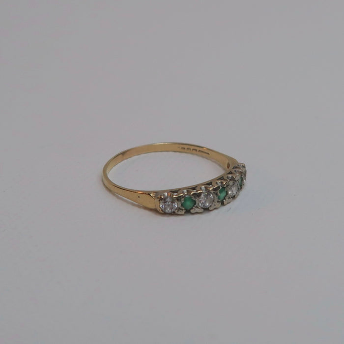 Emerald & CZ Ring