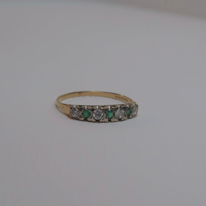 Emerald & CZ Ring