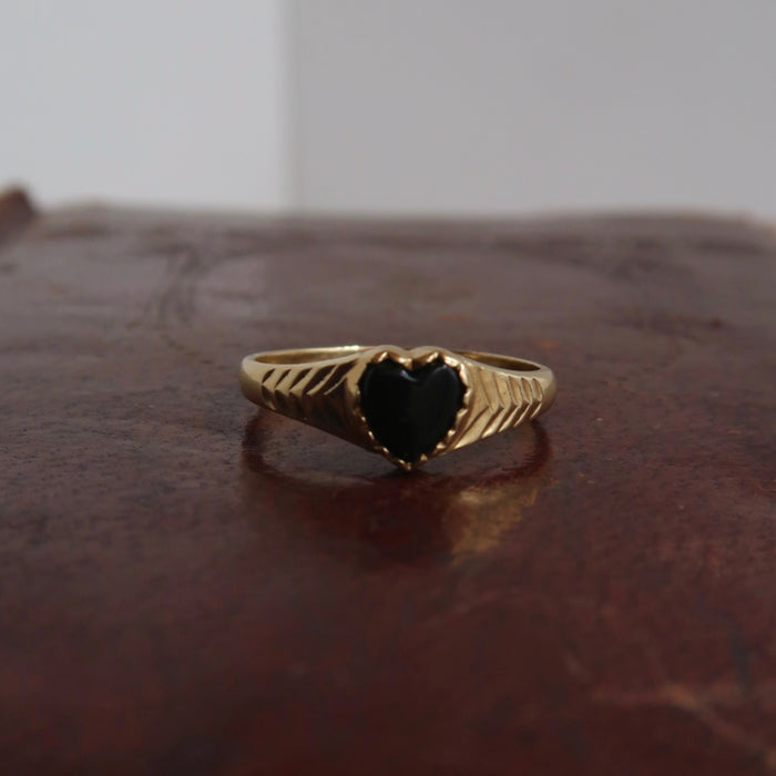 Onyx Heart Ring