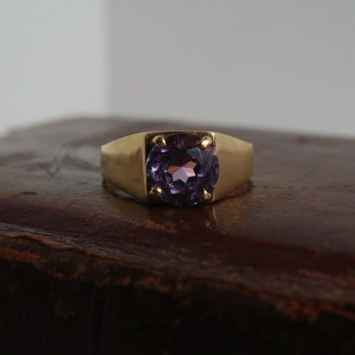 Chunky Structural Amethyst Ring