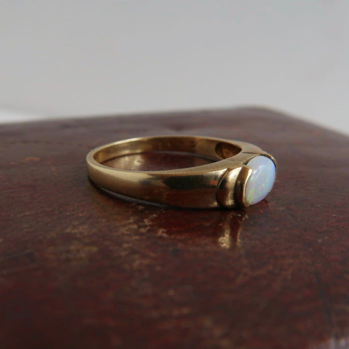 Half- Bezel Opal Ring